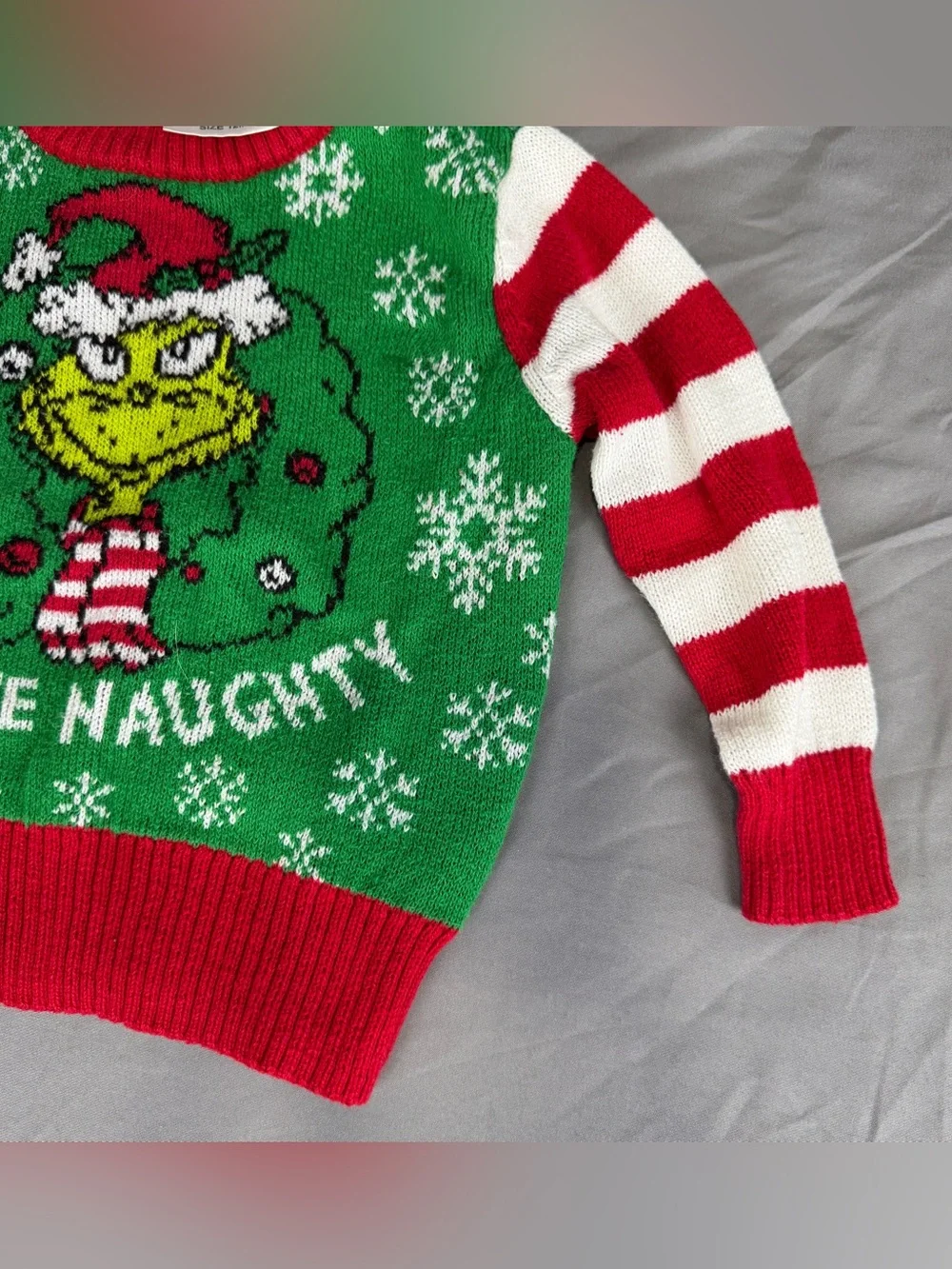 The Grinch “Define Naughty” Ugly Christmas Sweater 12 Month Dr Seuss